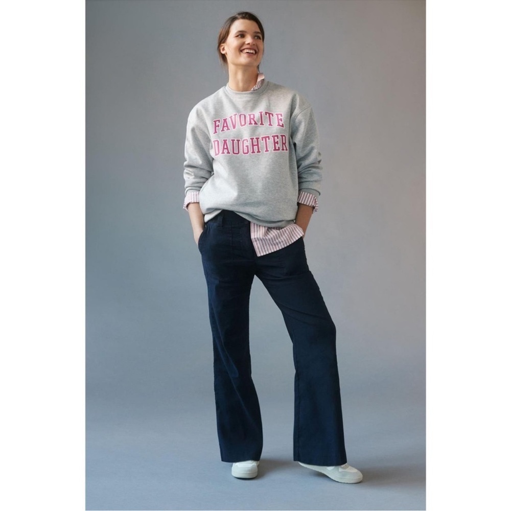 Anthropologie Maeve The Naomi Wide-Leg Pants Navy Size 2 tall
